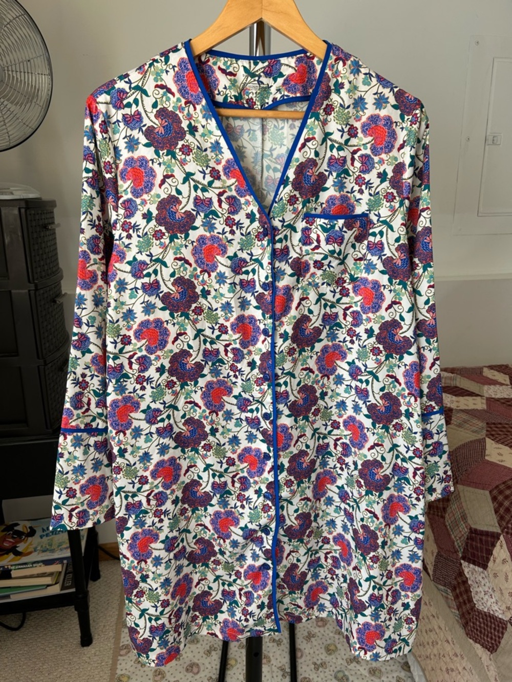 Summersalt Cloud 9 Boyfriend Sleep Shirt Nightgown Floral
